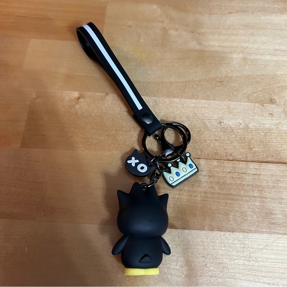 NWOT Sanrio Badtz Maru Quality Keychain with Charms Band and Black Metal/Strap - Picture 2 of 2